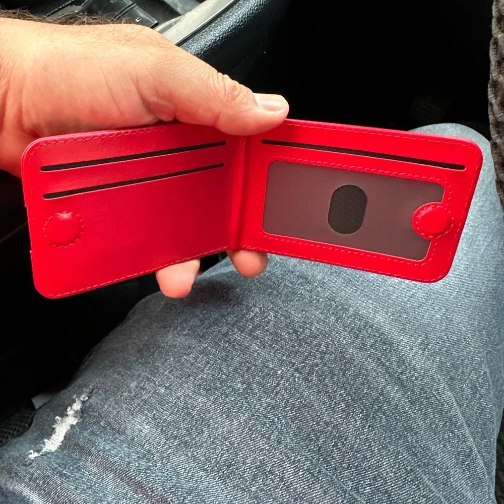 Apple Red Card Holder with Ring